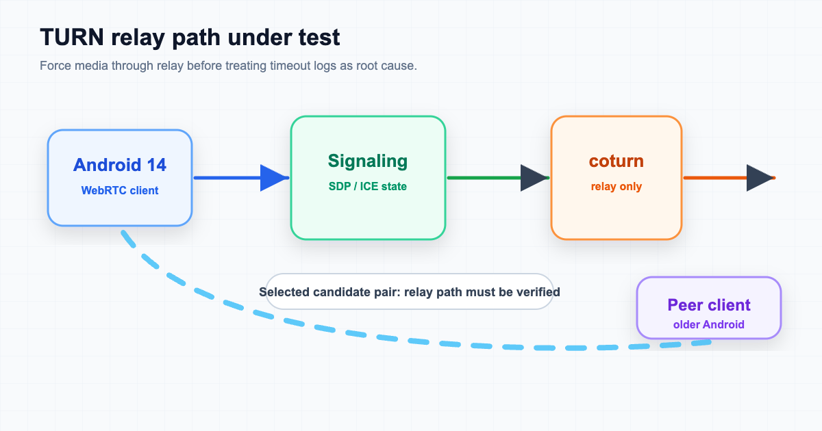 TURN relay path under test